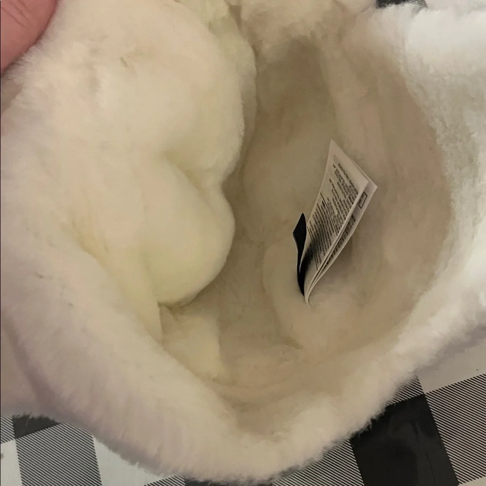 Baby GAP faux fur lined trapper hat gray white size 6-12 Months